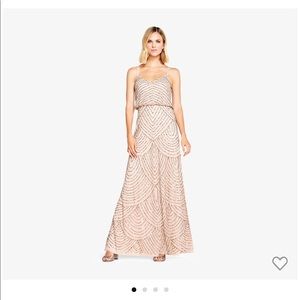 Adrianna Papell Gown in Taupe/Pink